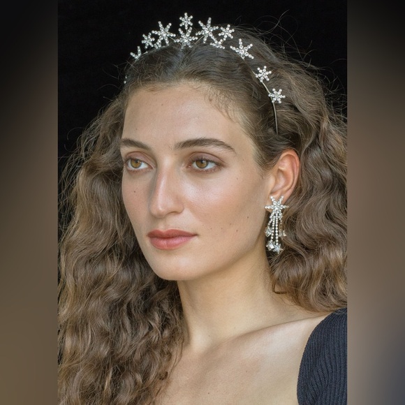 Jennifer Behr Rhiannon Star Earrings in Crystal - Picture 4 of 7